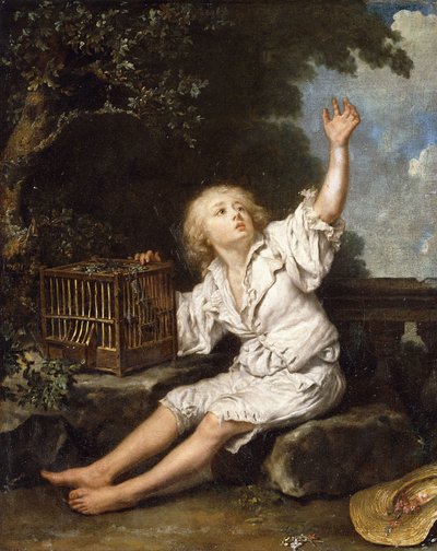 Chlapec s prázdnou klecí, od Jean Baptiste Charpentier