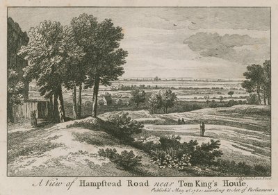 Pohled na Hampstead Road poblíž domu Toma Kinga od Jean Baptiste Claude Chatelain