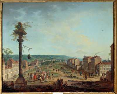 Greveovo místo v Nancy. Obraz Jean Baptiste Claudot (1733-1805) od Jean Baptiste Claudot