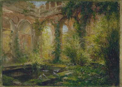 Zřícenina Cour des Comptes: salle des fêtes, cca 1875 (olej) od Jean Baptiste Edmond Allouard