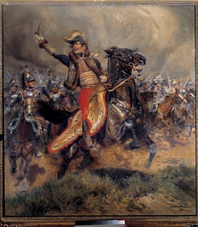 Napoleonská válka: „“ Poslední místo generála Antoina Charlese hraběte z Lasalle (1775-1809), zabitého ve Wagramu 6. července od Jean Baptiste Edouard Detaille