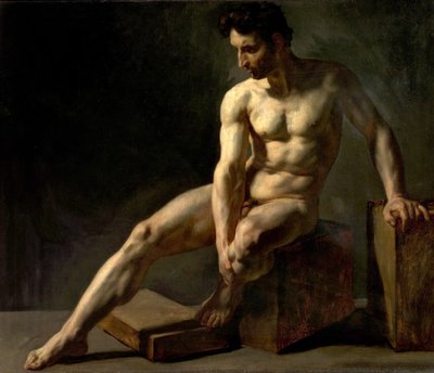 Sedící mužský akt od Jean Baptiste Edouard Detaille