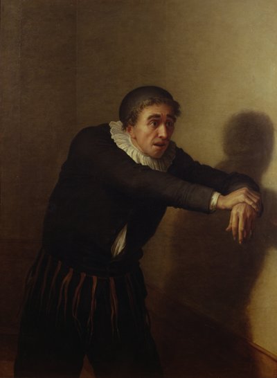 Herec Grandmesnil (fl.1790) jako Harpagon v "Lakomci od Jean Baptiste Francois Desoria