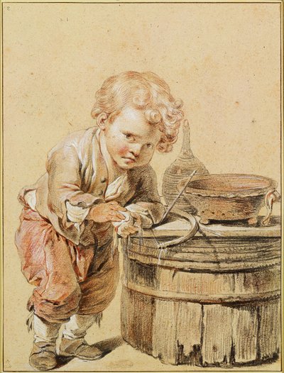 Chlapec s rozbitým vejcem, asi 1756 od Jean Baptiste Greuze