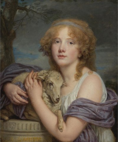 Dívka s jehnětem od Jean Baptiste Greuze