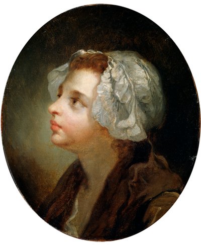 Hlava dívky, 18. století od Jean Baptiste Greuze
