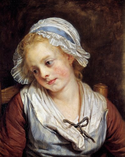 Portrét dívky Obraz Jean-Baptiste Greuze (1725-1805). 1765. Rozm. 0,45x0,37 m. Chantilly, Musee Conde - Portrét mladé dívky. Obraz Jean-Baptiste Greuze (1725-1805). 1765. 0,45 x 0,37 m. Conde Museum, Chantilly, Francie od Jean Baptiste Greuze