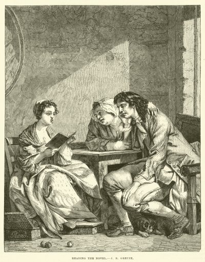 Čtení románu od Jean Baptiste Greuze