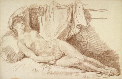 Ležící ženský akt: Studie k filmu "Aegina navštívená Jupiterem" od Jean Baptiste Greuze