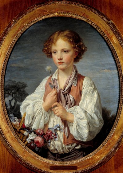 Mladý chlapec v košíku květin od Jean Baptiste Greuze (1725-1805) 1761 od Jean Baptiste Greuze
