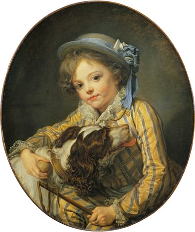 Mladý chlapec se psem od Jean Baptiste Greuze