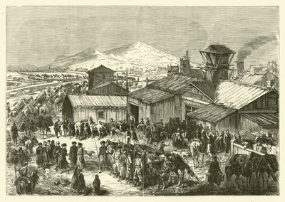 Ruská obchodní stanice v Kašgaru (rytina) od Jean Baptiste Henri Durand Brager