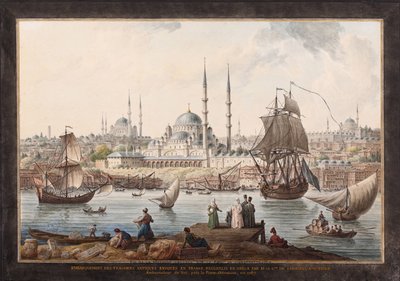 Yeni Cami a přístav Istanbul, druhá polovina 18. století. od Jean Baptiste Hilair