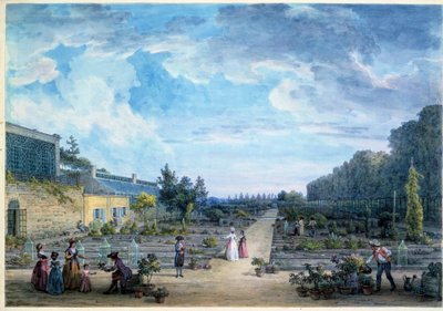 Pohled na Jardin du Roi (současné Jardin des Plantes) Litografie Jean Baptiste Hilaire (1753-1822) 1794 Paříž, B.N. od Jean Baptiste Hilaire