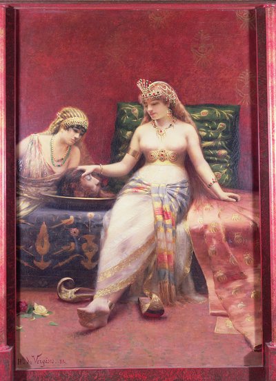 Salome s hlavou Jana Křtitele, 1882 (olej) od Jean Baptiste Hippolyte de Vergeses