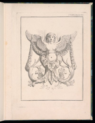 Design pro sfingu, pl. 2, Deuxieme Cahiers des arabesques dessinés par J.B. Huet... [Kniha 2, Portfolios of Arabesques Designed by J.B. má] od Jean Baptiste Huet