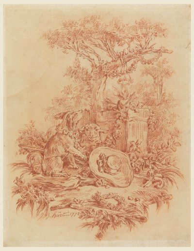 Kresba, Pastorale, 1772 od Jean Baptiste Huet