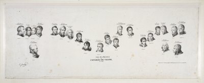Jména ministrů vídeňského kongresu, r. 1815, pub. 1815 od Jean Baptiste Isabey