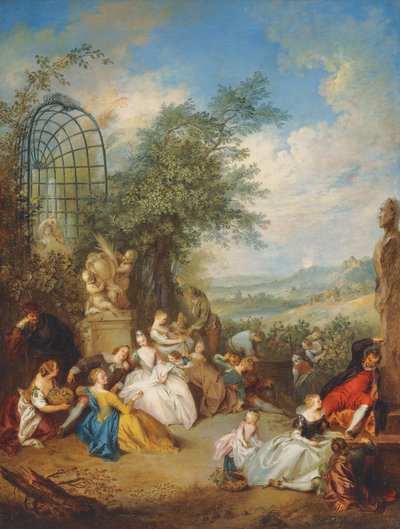 Fete Champetre během sklizně hroznů, od Jean Baptiste Joseph Pater