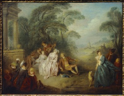 Shromážděno v parku Obraz Jean Baptiste Pater (1695-1736) 18. stol. od Jean Baptiste Joseph Pater
