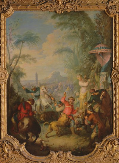 Lov lvů a tygrů v Číně od Jean Baptiste Joseph Pater