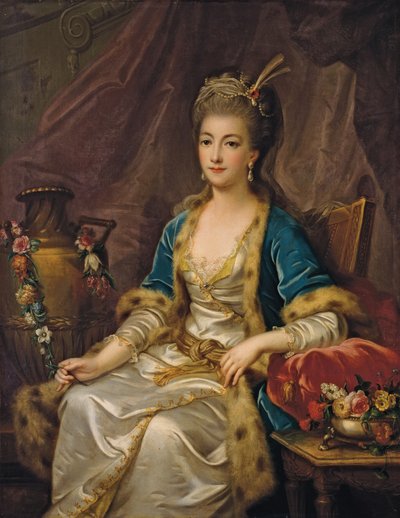 Portrét sedící ženy oblečené "à la russe" od Jean Baptiste Leprince