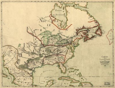 Franquelinova mapa Louisiany. LOC 2001620469 od Jean Baptiste Louis Franquelin