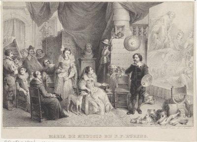 Maria de Medici s Rubensem v jeho ateliéru od Jean Baptiste Madou