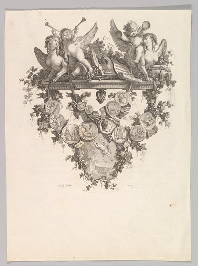 Viněta se sfingami a Putti, 1779. od Jean Baptiste Marie Huet