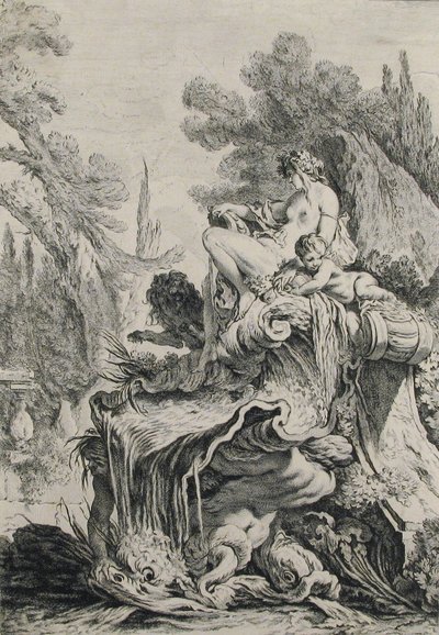 Fontána s Naiad sedící na skořápce od Jean Baptiste Marie Pierre