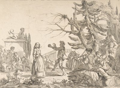 Impromptu Dance The Improvised Ball, 1742. od Jean Baptiste Marie Pierre