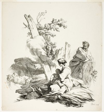 Útěk do Egypta od Jean Baptiste Marie Pierre