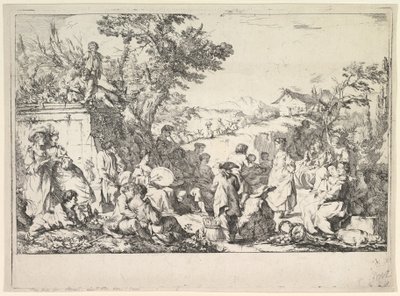 Village Festival Village festival na římském venkově, ca. 1735-40. od Jean Baptiste Marie Pierre