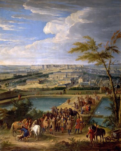 Pohled na město a palác Versailles, jak je vidět z kopce Montbauron od Jean Baptiste Martin