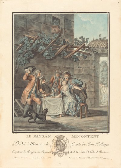 Nespokojený rolník od Jean Baptiste Morret after Antoine Borel