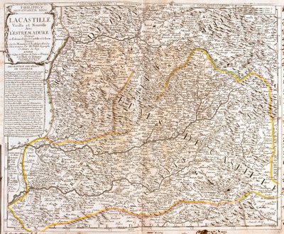 Mapa Kastilie (Španělsko) (rytina od Jean Baptiste Nolin