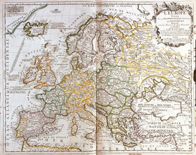 Mapa Evropy od Jean Baptiste Nolin