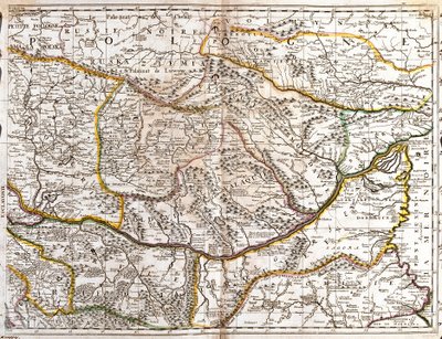 Mapa Moravského Valašska (Česká republika) (rytina od Jean Baptiste Nolin