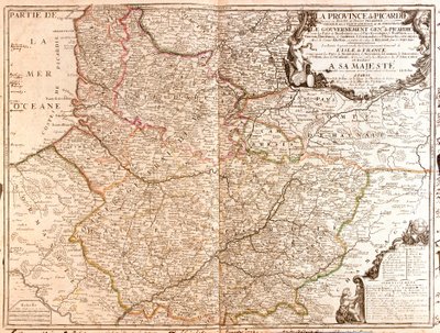 Mapa Pikardie (Francie) od Jean Baptiste Nolin