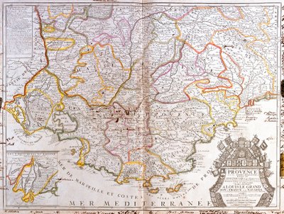Mapa Provence (Francie) (rytina od Jean Baptiste Nolin