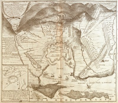 Mapa Toulonu (Francie) (rytina od Jean Baptiste Nolin