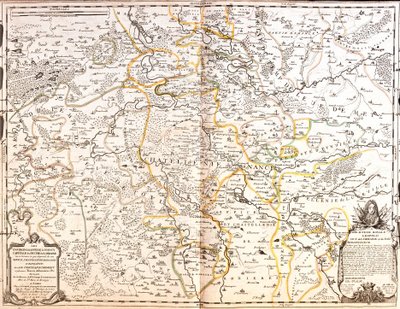 Mapa oblasti Nancy (Francie) (rytina od Jean Baptiste Nolin