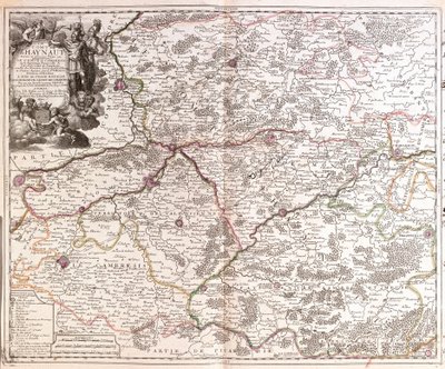 Mapa hrabství Hainaut (Belgie) (rytina od Jean Baptiste Nolin