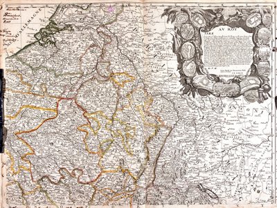 Mapa lucemburského, šampaňského a lotrinského vévodství (rytina od Jean Baptiste Nolin