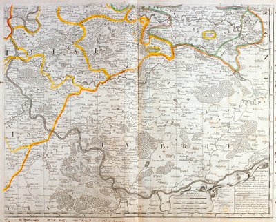 Mapa východu Ile de France od Jean Baptiste Nolin
