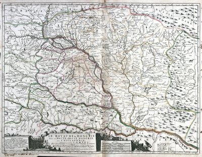 Mapa Maďarského království (rytina od Jean Baptiste Nolin