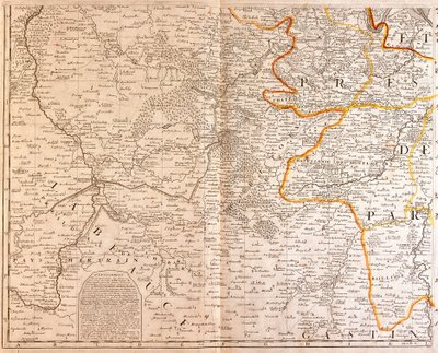 Mapa jihozápadu Ile de France od Jean Baptiste Nolin