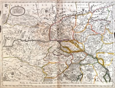 Mapa severozápadní části Uherského království (rytina od Jean Baptiste Nolin