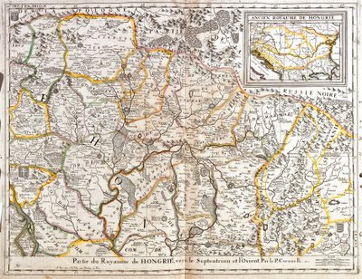 Mapa severní orientální části Uherského království (rytina od Jean Baptiste Nolin