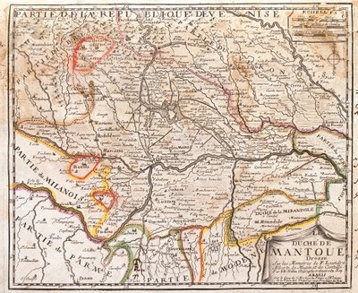 Mapa provincie Mantova (Itálie) (rytina od Jean Baptiste Nolin